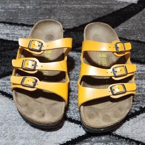 BIRKENSTOCK FLORIDA BIRKO-FLOR 3-STRAPS MANGO SLIP-ON SANDAL SIZE 38